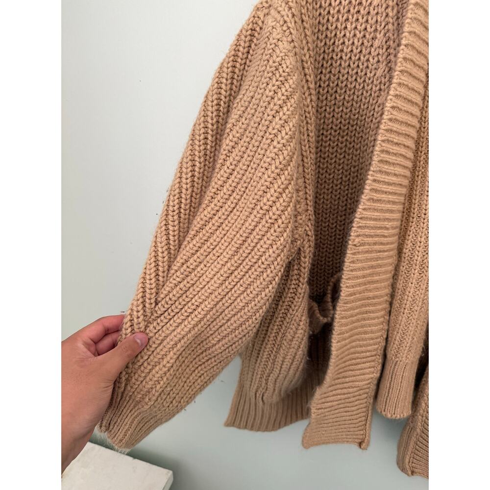 Open Front Baggy Oversized Chunky Knit Zara Cardigan Sweater with Pockets - Picture 6 of 9